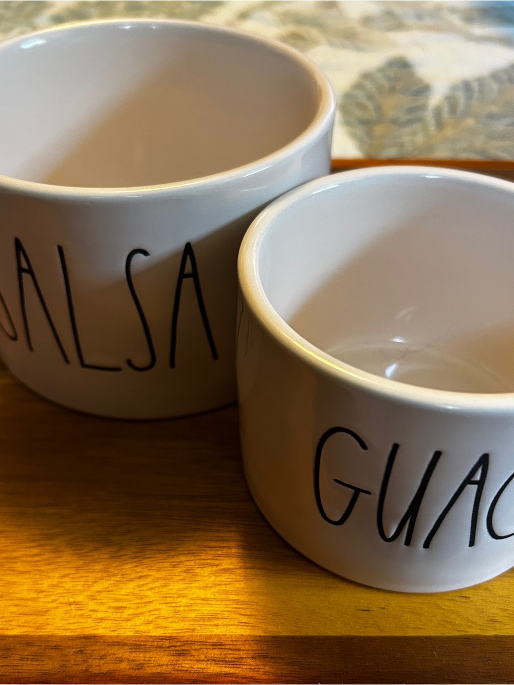 Rae Dunn White Ceramic 'Guac' & 'Salsa' Dip Bowls
